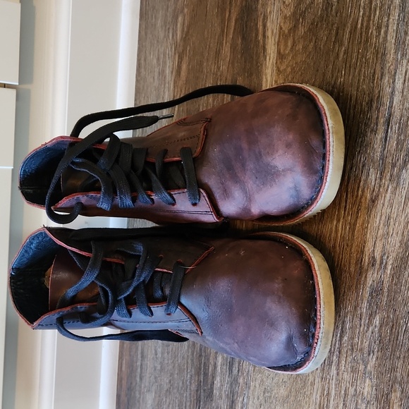 Vtg Oliberte Mens EU 41 US  Distressed Heavyweight Leather Boots Burgundy - Picture 3 of 8